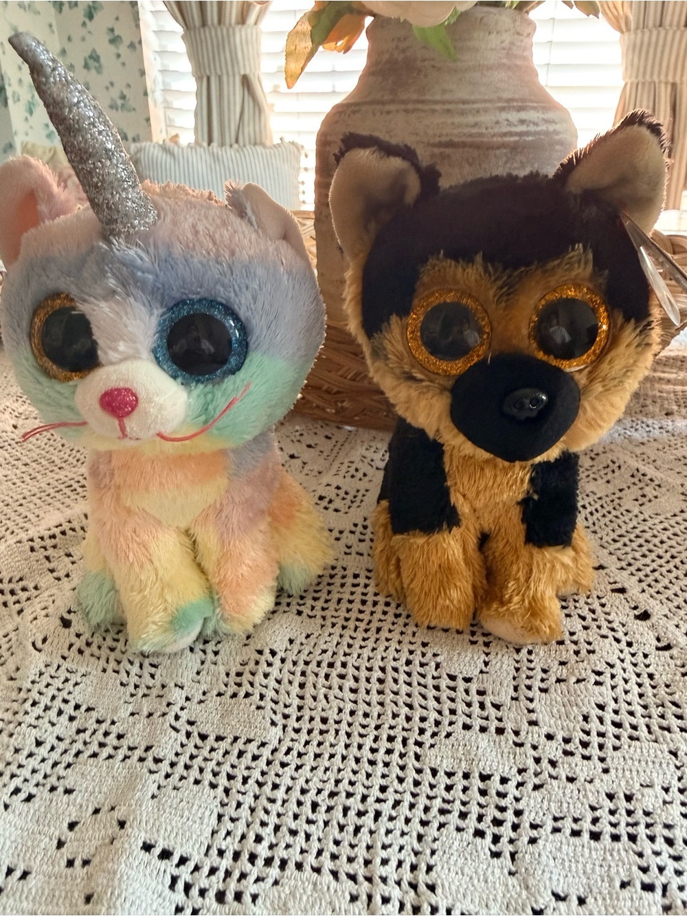 Ty Beanie Boos Lot: Heather Unicorn Cat & Spirit German Shepherd Plush